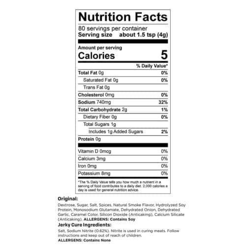 Original 10lb Yield Nutrition Facts
