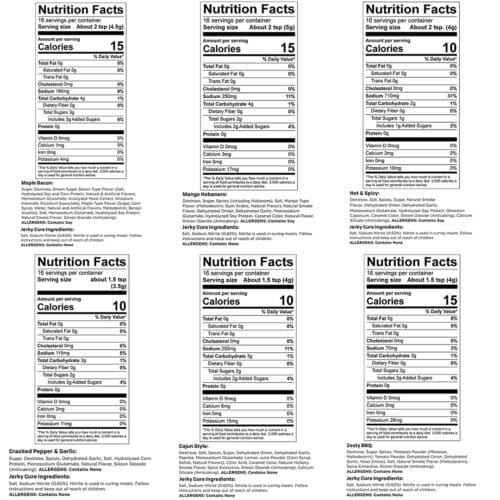 Variety Pack 26lb Yield Nutrition Facts